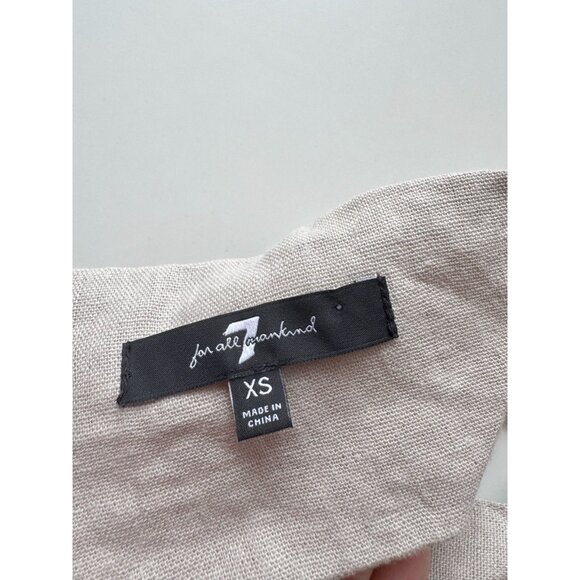 7 FOR ALL MANKIND Beige Linen Blend Cropped Tank Top, Size S - Picture 7 of 10